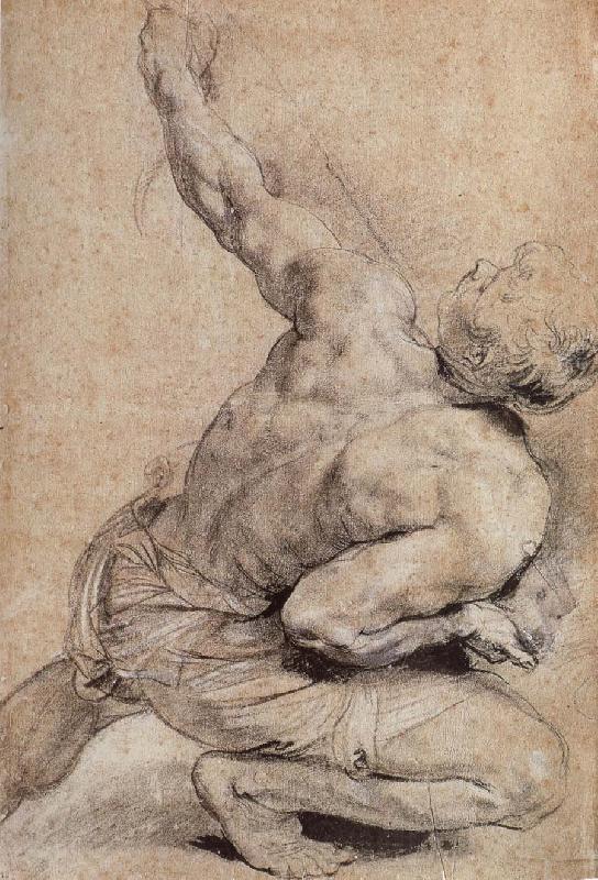 Peter Paul Rubens Pencil sketch of man-s back France oil painting art